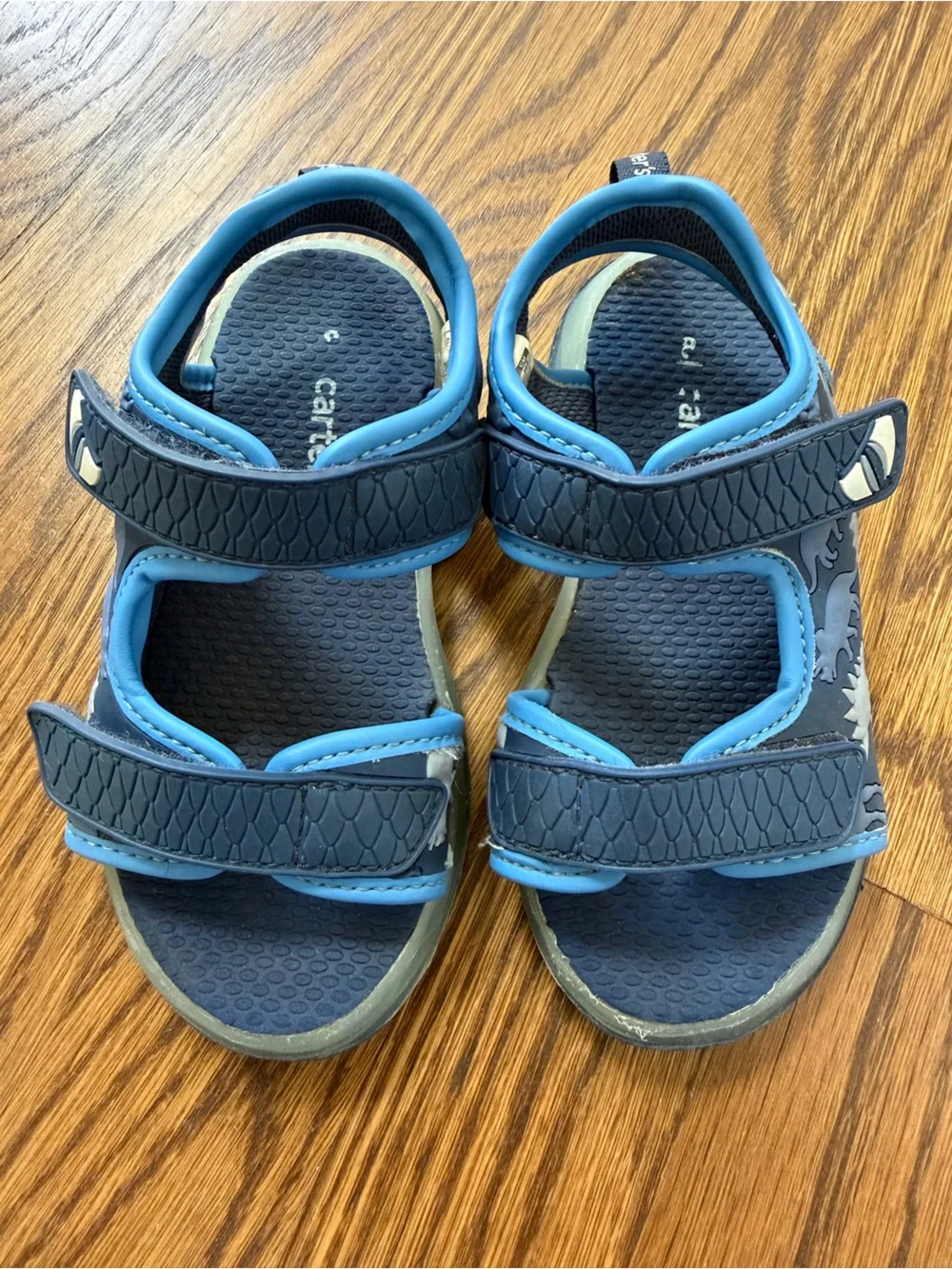 Carter's Navy Blue Dino Light-Up Sandals, toddler size 8